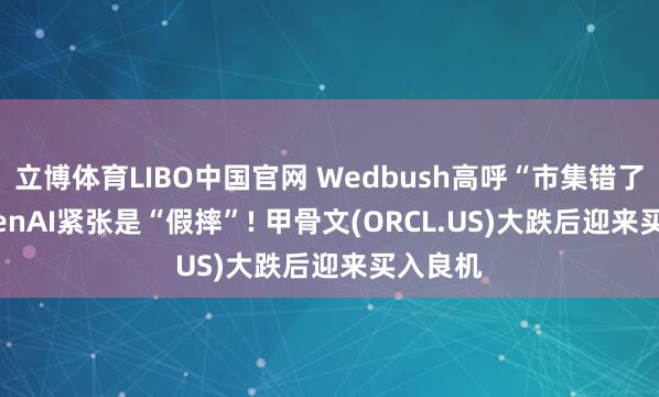 立博体育LIBO中国官网 Wedbush高呼“市集错了”: OpenAI紧张是“假摔”! 甲骨文(ORCL.US)大跌后迎来买入良机