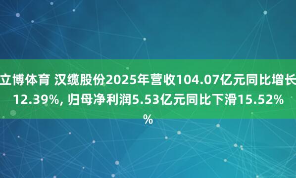 立博体育 汉缆股份2025年营收104.07亿元同比增长12.39%， 归母净利润5.53亿元同比下滑15.52%