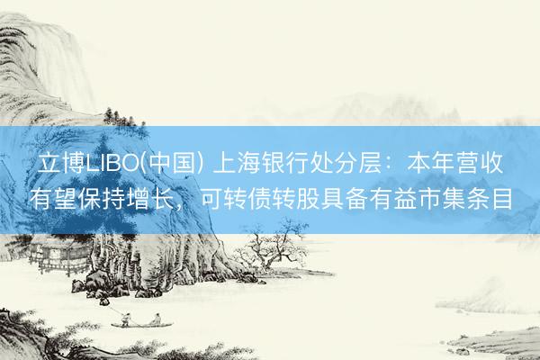 立博LIBO(中国) 上海银行处分层：本年营收有望保持增长，可转债转股具备有益市集条目